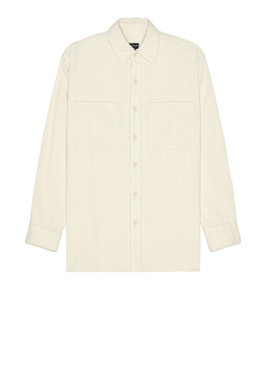 Club Monaco Wide Wale Corduroy Long Sleeve Shirt in Off White - Cream. Size XL/1X (also in ).