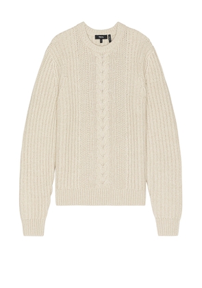 Theory Vilare Dane Wool Sweater in Light Beige Melange - White. Size L (also in M, S).