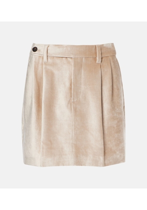 Brunello Cucinelli Cotton-blend velvet miniskirt
