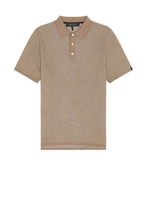 Rag & Bone Harvey Knit Polo in Taupe - Brown. Size S (also in XL).