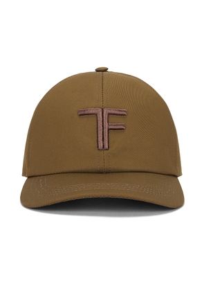 TOM FORD Canvas & Leather Cap in Olive Brown - Olive. Size L (also in ).