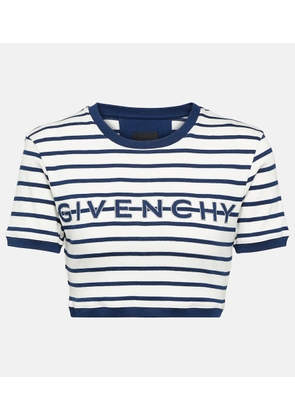 Givenchy Logo striped cotton jersey crop top