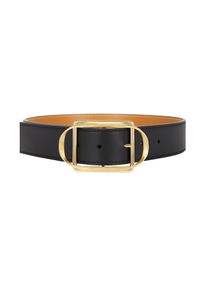 Loewe Curved Buckle Belt in Black & Gold - Black. Size 65 (also in 70, 75).