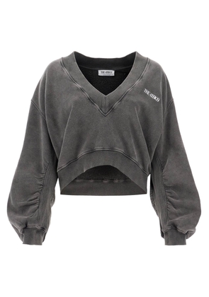 'oversized v-neck sweatshirt - 40 Grey