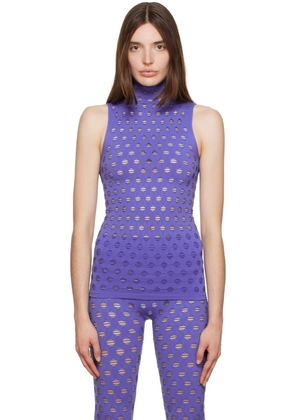 Maisie Wilen Blue Perforated Tank Top