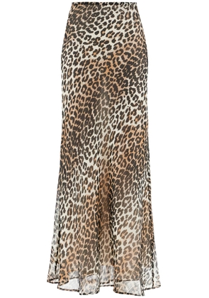 long chiffon animal print maxi skirt - 34 Beige
