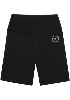 Sporty & Rich N.02 embroidered-logo shorts - Black