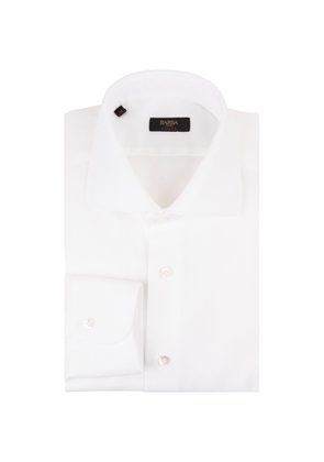 Barba Napoli Slim Fit Shirt In White Cotton Blend