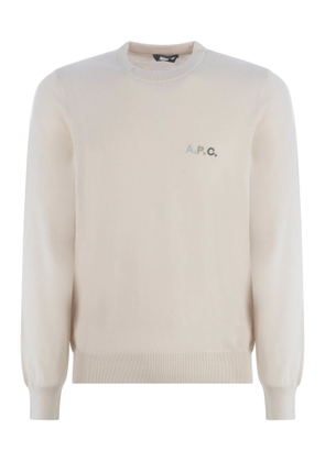 A. P.C. Grey Crewneck Sweater With Mini Logo