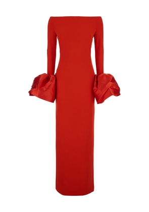 Solace London talia Maxi Red Dress With Oversized Cuffs In Crepe Woman