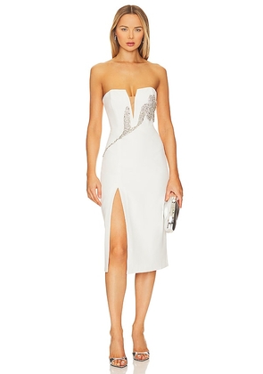 Bardot x REVOLVE Ambiance Midi Dress in White. Size 2, 4, 6.