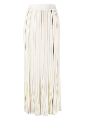 Sonia Rykiel striped pleated maxi skirt - White