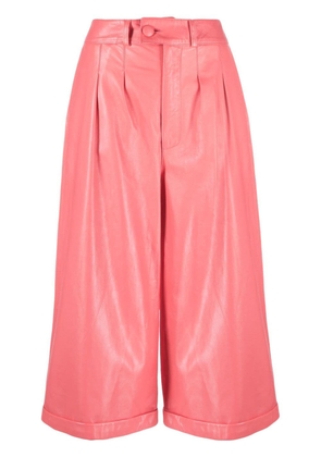 Liska Hose leather cropped trousers - Pink