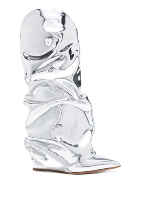 Le Silla Andy 120mm metallic boots - Silver