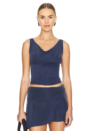 Peachy Den Kylie Top in Blue. Size M, S, XL, XS.