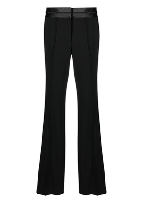Helmut Lang satin-trimmed bootcut trousers - Black