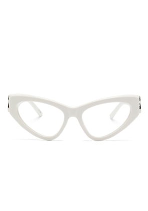 Balenciaga Eyewear logo-plaque cat-eye frame glasses - WHITE