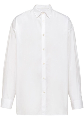 Prada triangle-logo cotton shirt - White