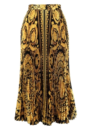 Versace Barocco pleated midi skirt - Yellow