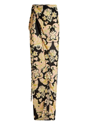 ETRO floral-print sarong skirt - Black