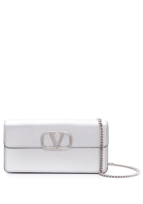 Valentino Garavani VLogo Signature metallic wallet-on-chain - Silver