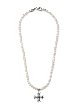 Emanuele Bicocchi EB Crest pearl necklace - Silver