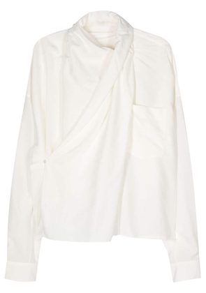 QUIRA textured shawl blouse - White