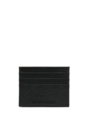 Emporio Armani logo-debossed leather cardholder - Black
