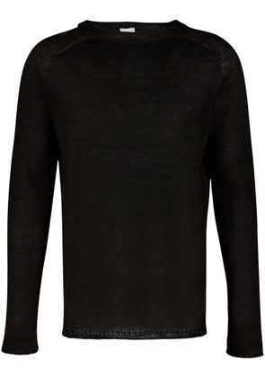 120% Lino crew-neck linen jumper - Black
