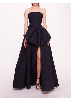 Marchesa Notte oversize-bow strapless gown - Blue