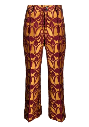 La DoubleJ Hendrix jacquard cropped trousers - Yellow