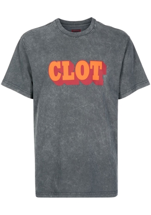 CLOT logo-print acid wash T-shirt - Grey