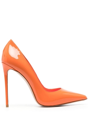 Le Silla Eva 120mm patent-leather pumps - Orange