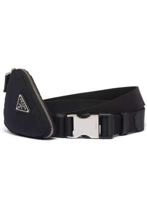 Prada triangle-logo leather belt - Black