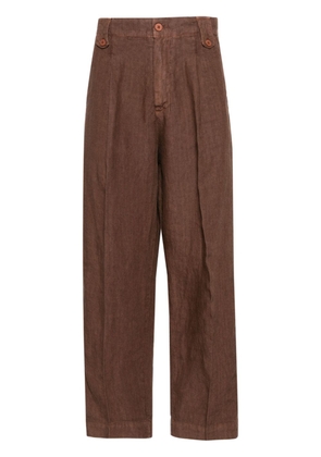 Costumein cropped linen trousers - Brown