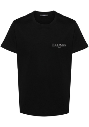 Balmain logo-appliqué cotton T-shirt - Black