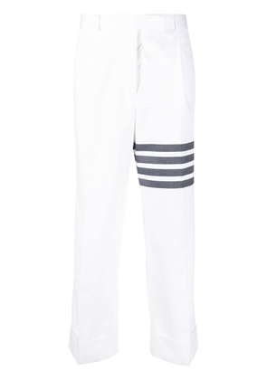 Thom Browne 4 Bar-striped tailored trousers - White