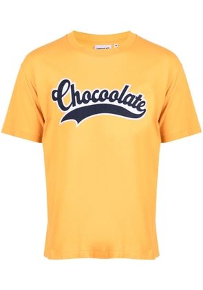CHOCOOLATE logo appliqué cotton T-shirt - Yellow