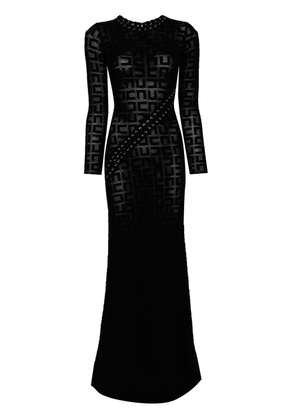 Elisabetta Franchi logo-embroidered maxi dress - Black