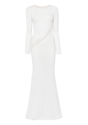Elisabetta Franchi logo-embroidered maxi dress - White