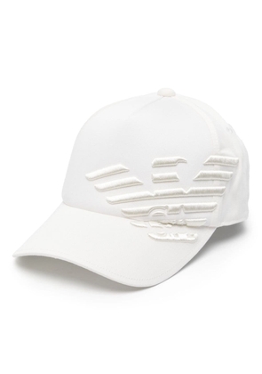 Emporio Armani embossed-logo cotton baseball cap - White