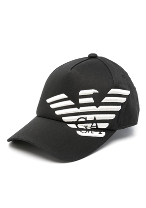 Emporio Armani embossed-logo cotton baseball cap - Black