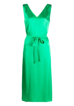 P.A.R.O.S.H. satin-finish V-neck dress - Green