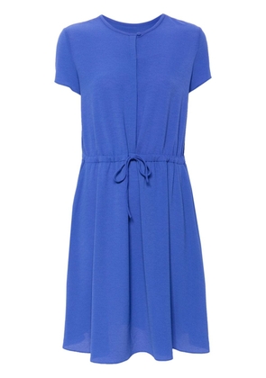 Emporio Armani drawstring-waist crepe mini dress - Blue