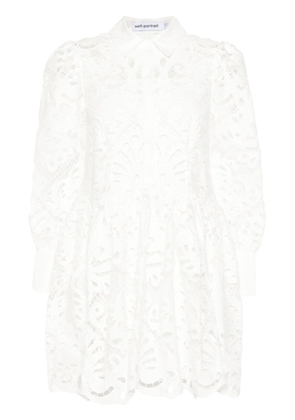 Self-Portrait guipure-lace mini dress - White