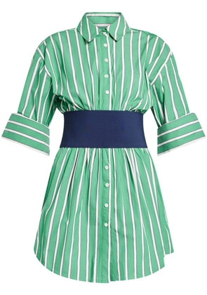 STAUD Michelle striped shirt dress - Green