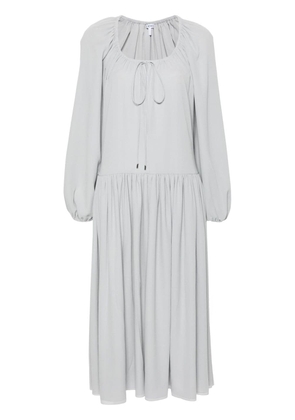 LOEWE slit-sleeves silk dress - Grey
