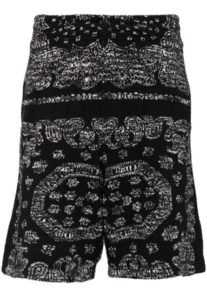 BREATH patterned-jacquard bouclé shorts - Black