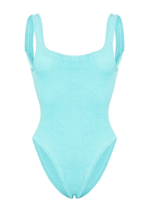 Hunza G square-neck crinkled swimsuit - Blue