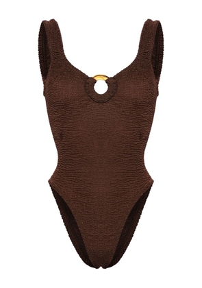Hunza G Celine seersucker swimsuit - Brown